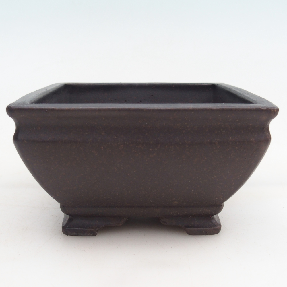 Ciotola per bonsai in ceramica 13 x 13 x 7 cm, colore marrone ocra