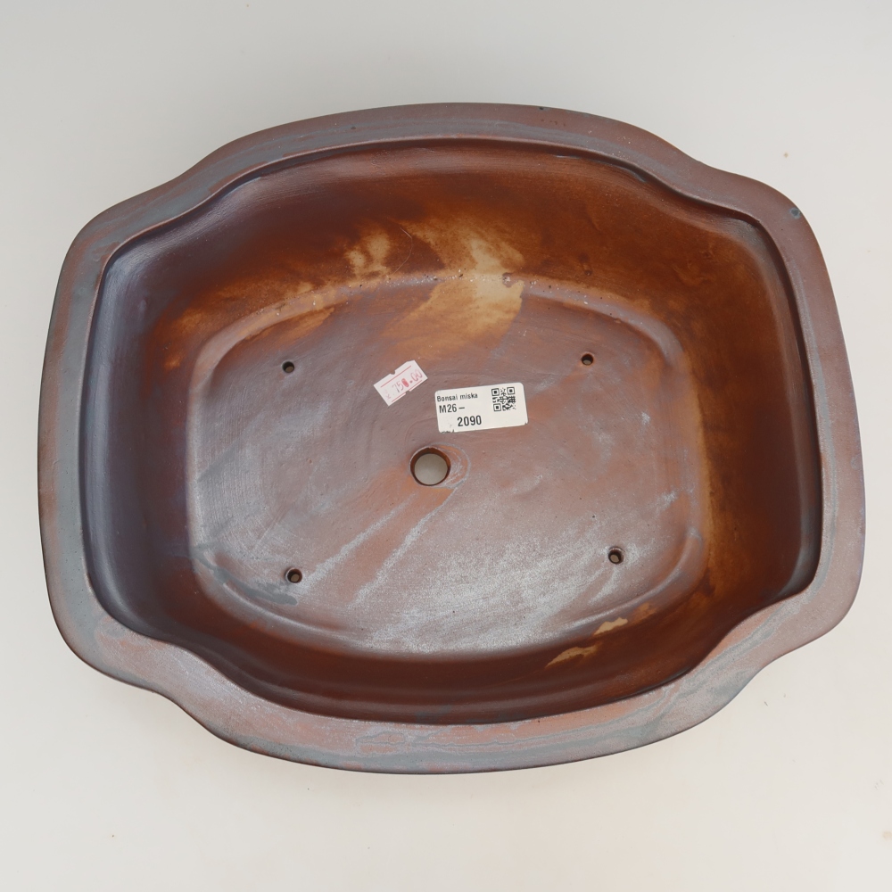 Vaso da bonsai in ceramica 30,5 x 25,5 x 10,5 cm, colore metallizzato