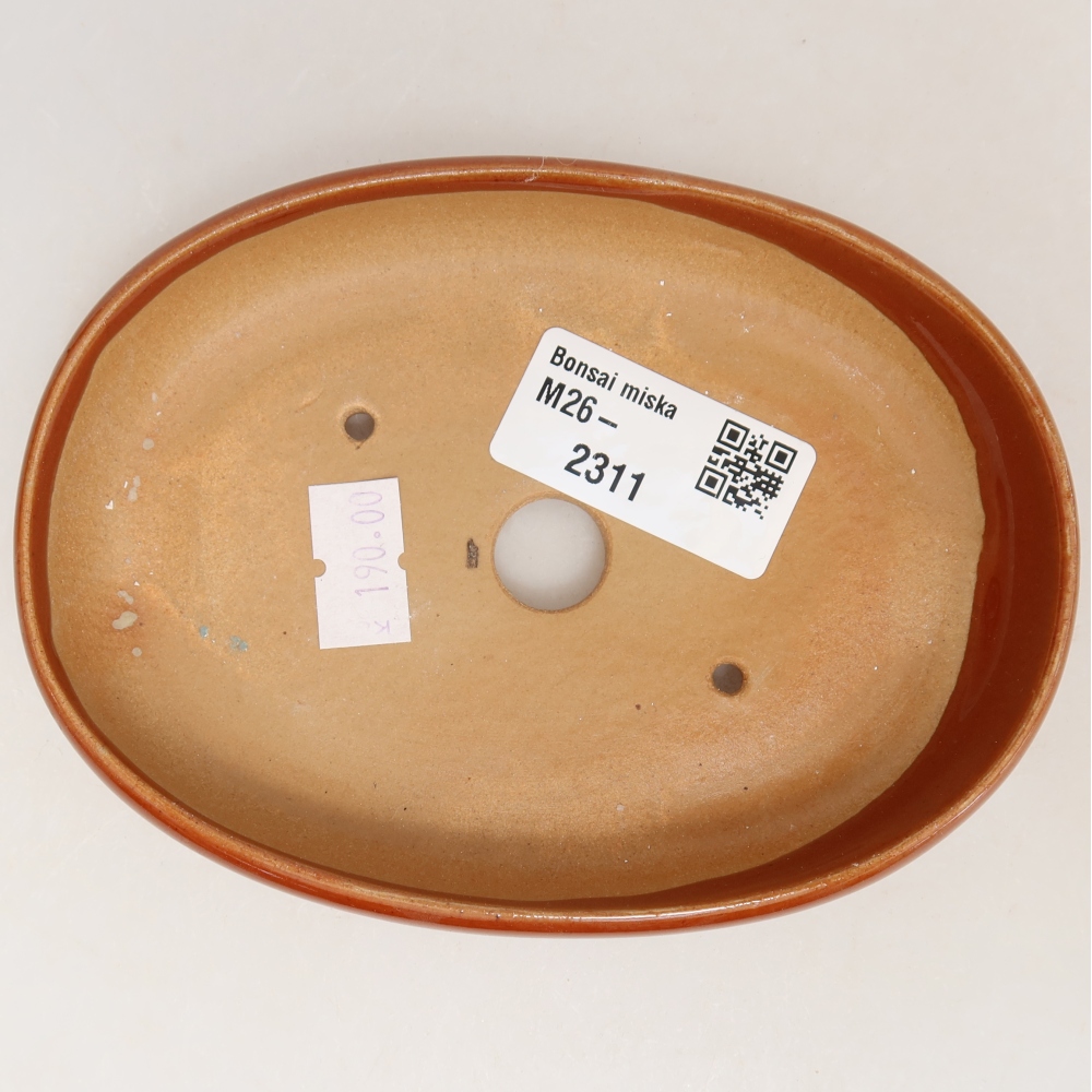Vaso da bonsai in ceramica 13 x 9,5 x 2,5 cm, colore marrone
