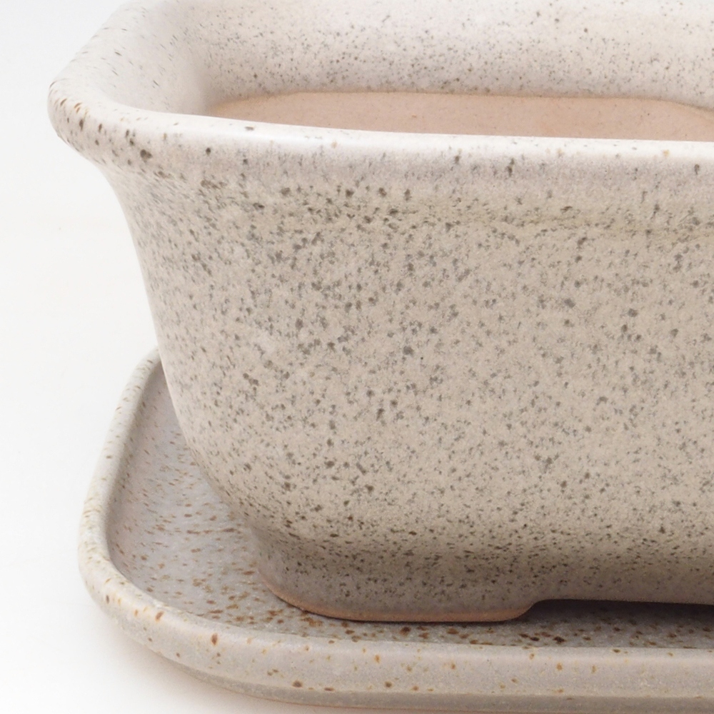Ciotola bonsai + piattino H37 - 14,5x13x6,5 cm - beige