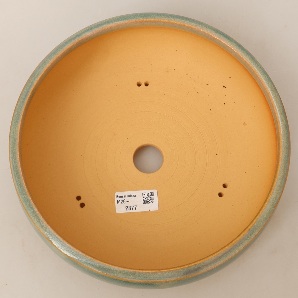 Vaso da bonsai in ceramica 23,5 x 23,5 x 7,5 cm, colore verde