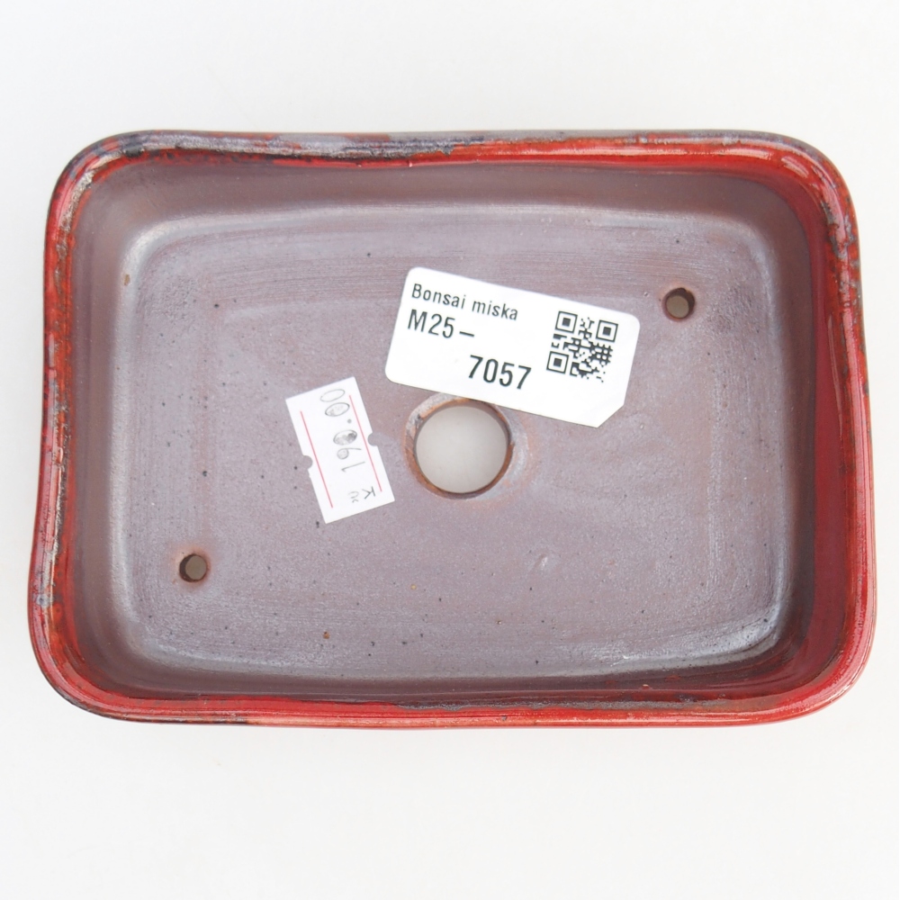 Ciotola bonsai in ceramica 26 x 26 x 8 cm, colore rosso