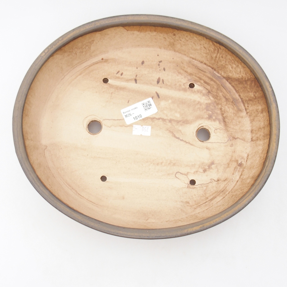 Ciotola per bonsai in ceramica 28 x 24,5 x 6 cm, marrone