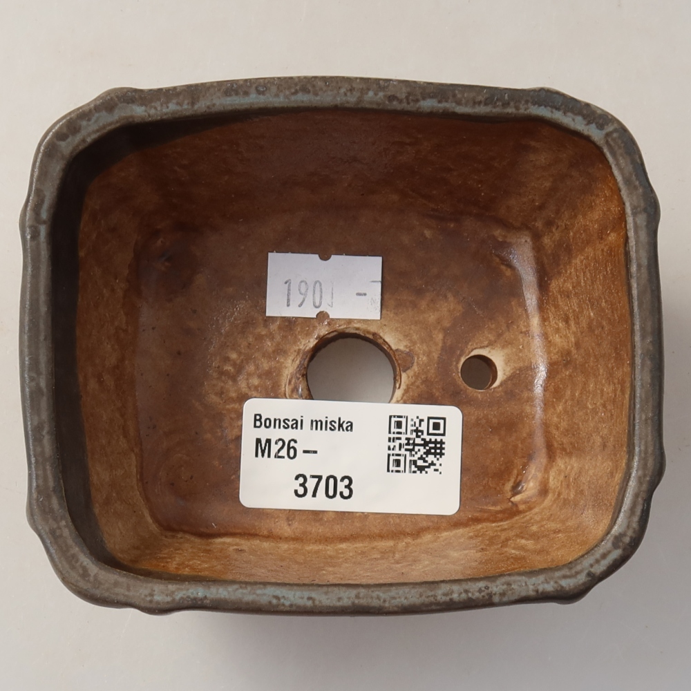 Vaso da bonsai in ceramica 10,5 x 8,5 x 5 cm, colore blu