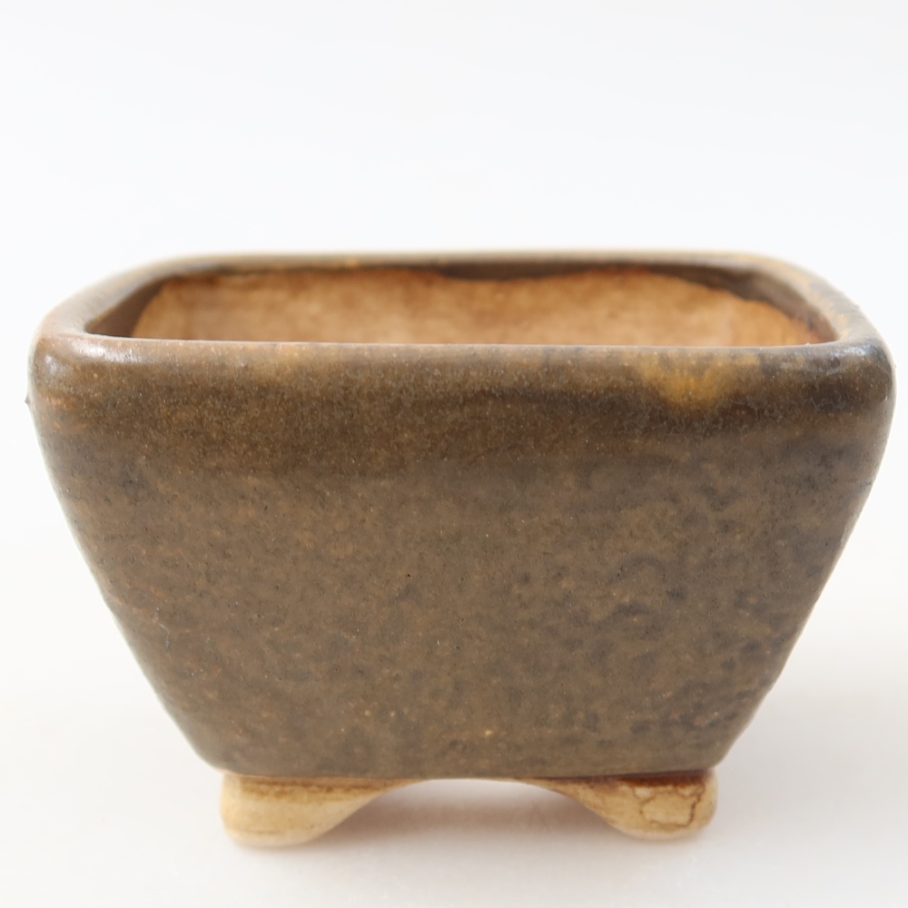 Ciotola per bonsai in ceramica 6 x 6 x 4 cm, marrone