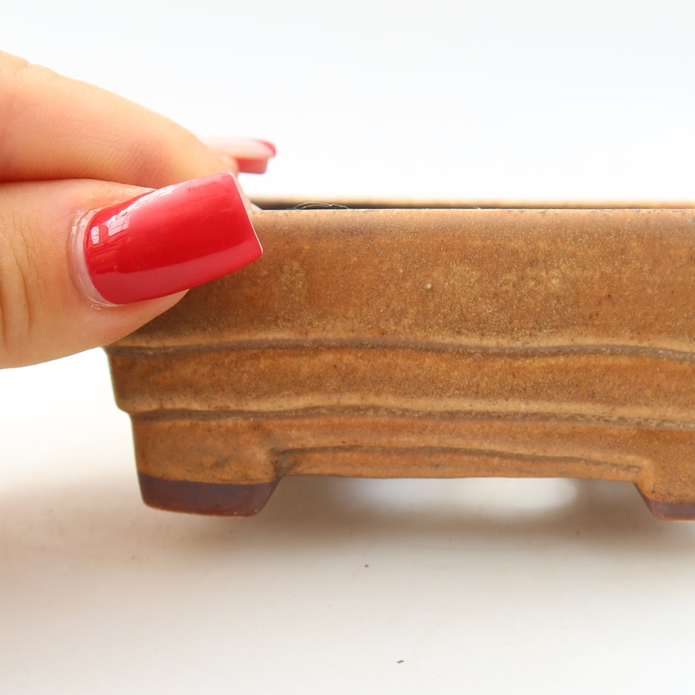 Ciotola per bonsai in ceramica 9,5 x 7,5 x 3,5 cm, marrone