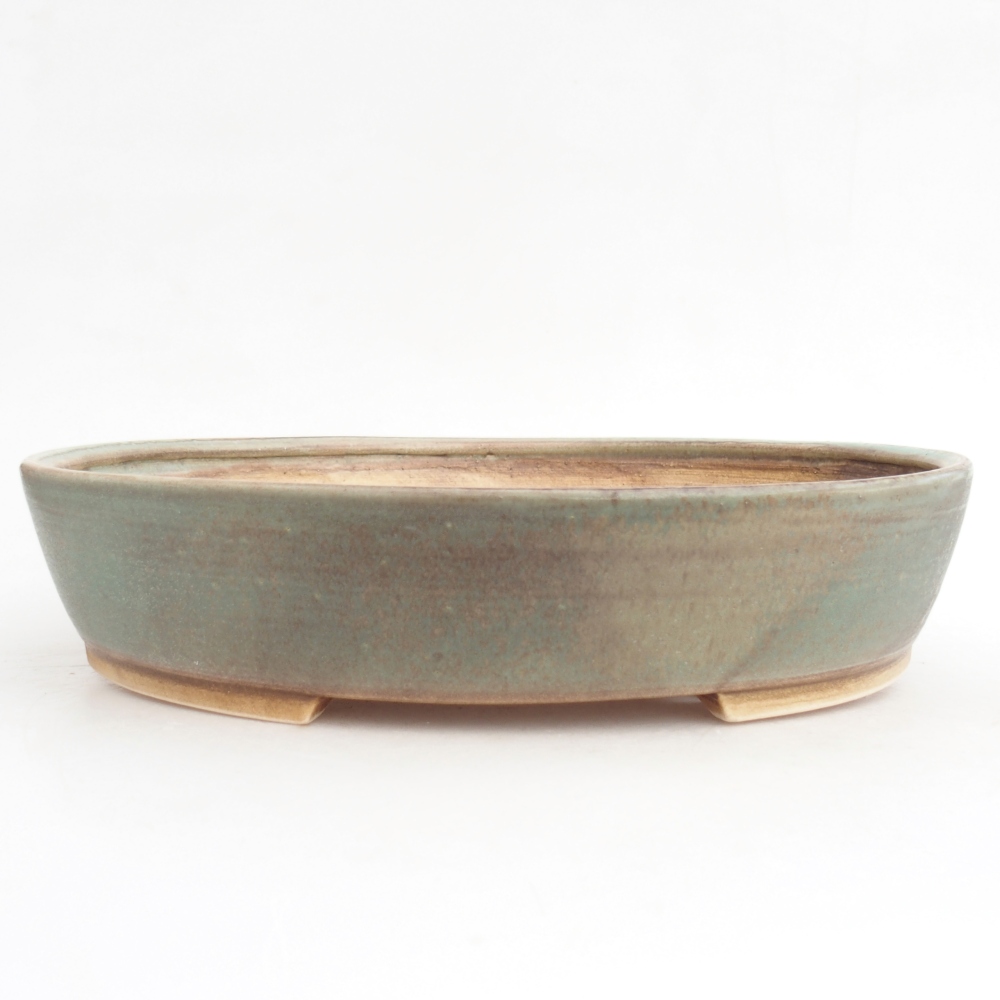 Ciotola per bonsai in ceramica 28,5 x 25 x 6 cm, verde