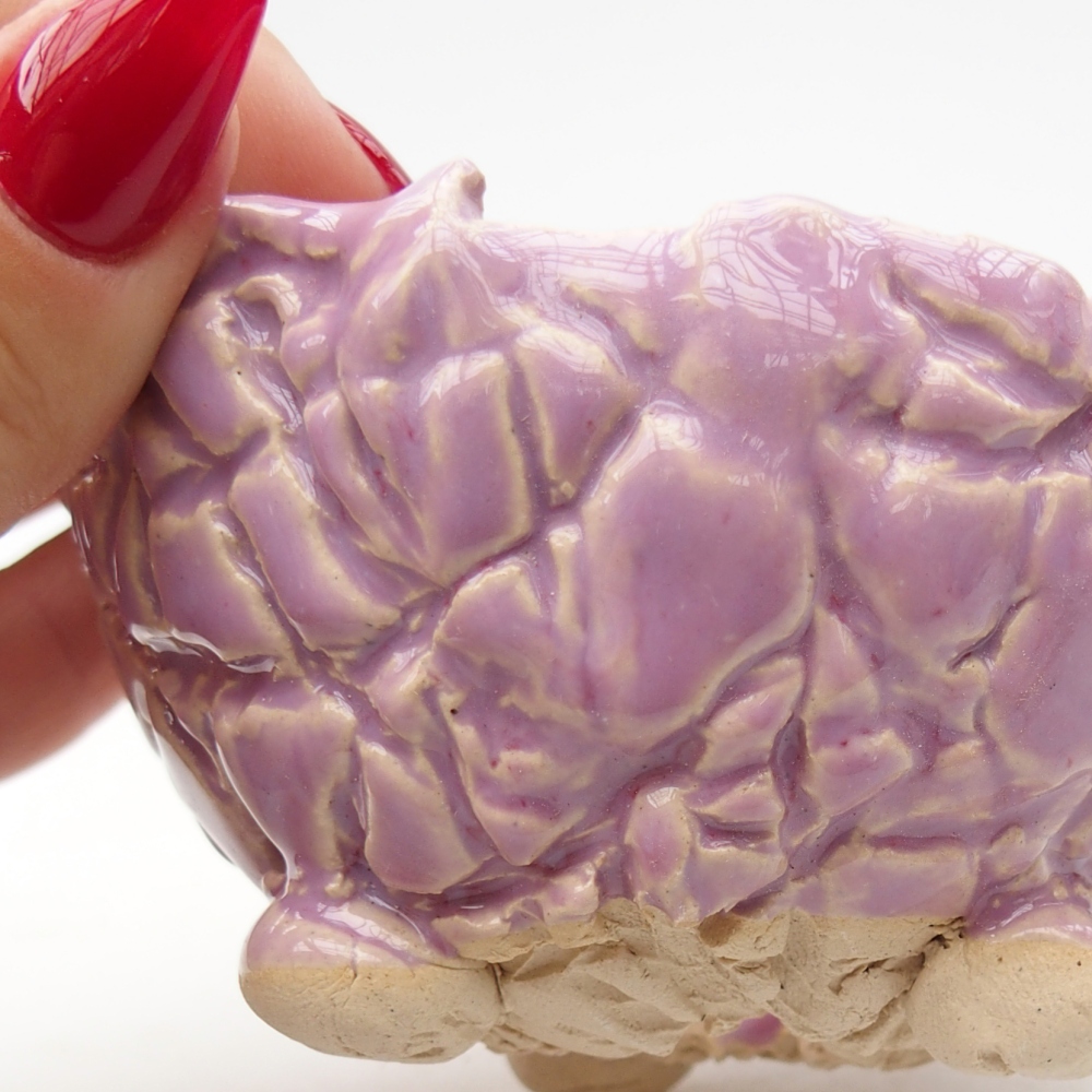 Conchiglia in ceramica 9 x 9 x 6 cm , colore viola