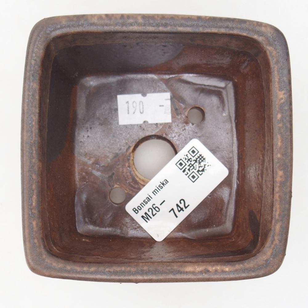 Ciotola per bonsai in ceramica 8,5 x 8,5 x 5,5 cm, marrone