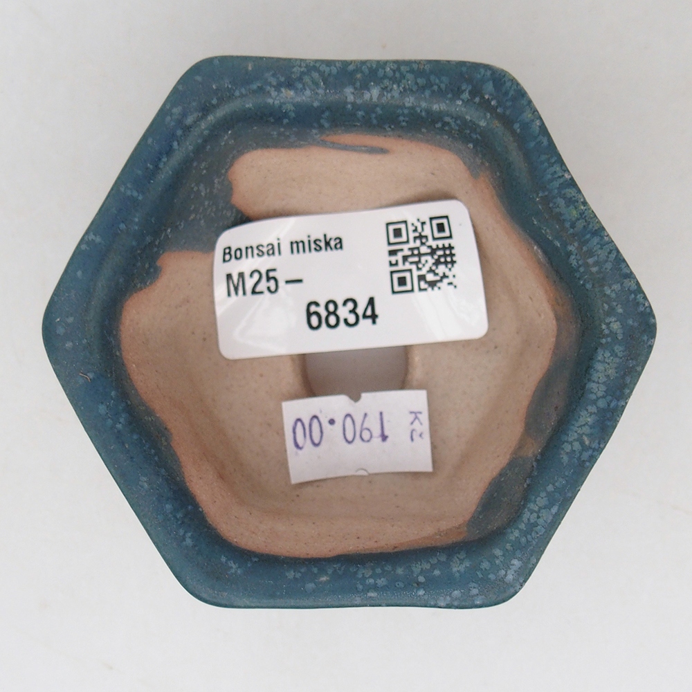 Ciotola per bonsai in ceramica 7,5 x 7 x 4 cm, colore blu