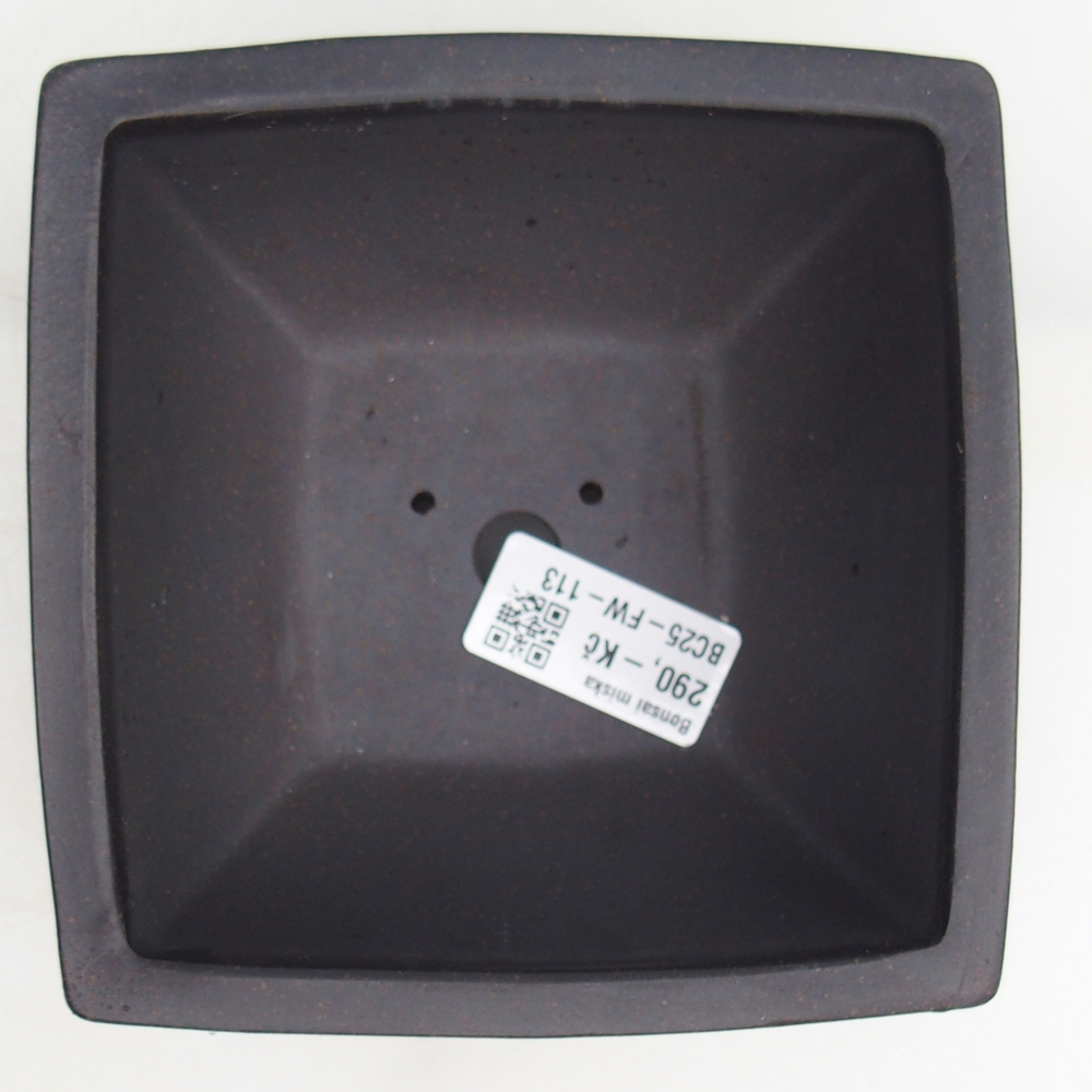 Ciotola per bonsai in ceramica 13 x 13 x 7 cm, colore marrone ocra