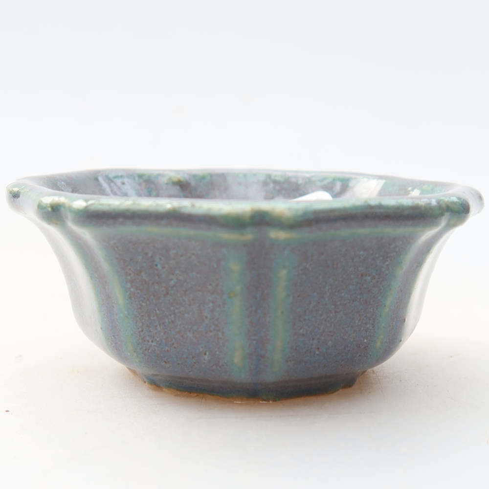 Vaso in ceramica per bonsai 6 x 6 x 2,5 cm, colore grigio