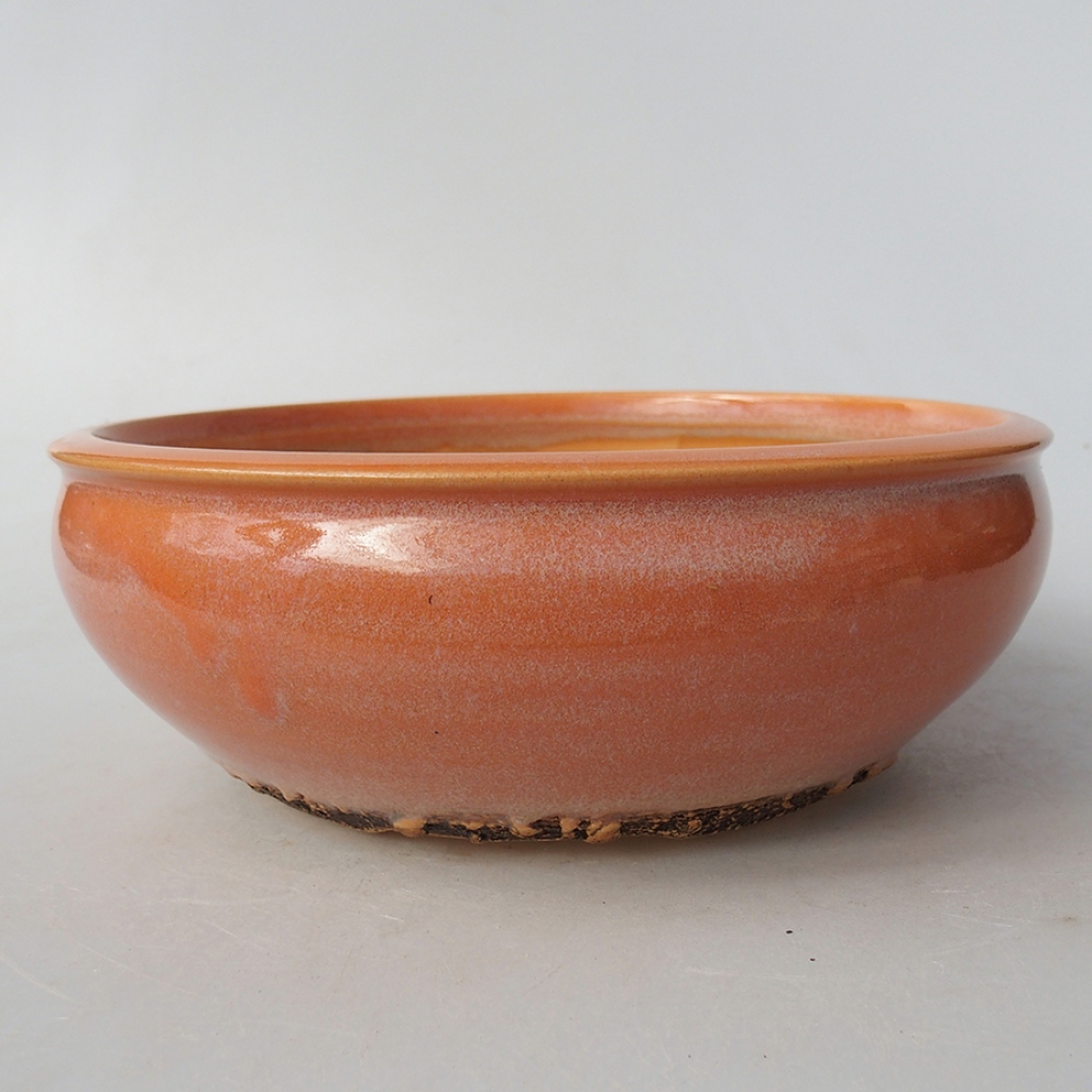 Ciotola per bonsai in ceramica 18,5 x 18,5 x 6,5 cm, arancione