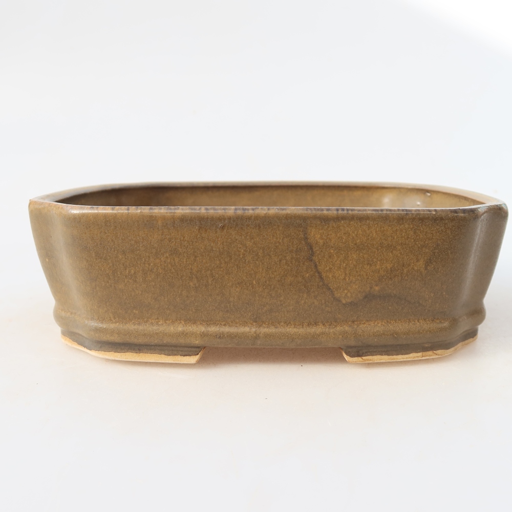 Ciotola bonsai in ceramica 17,5 x 14,5 x 5 cm, marrone