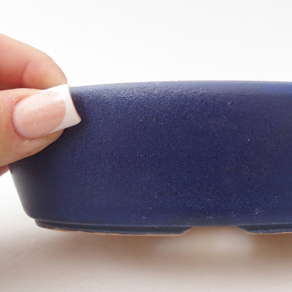 Ciotola per bonsai in ceramica 15 x 9,5 x 4 cm, colore blu