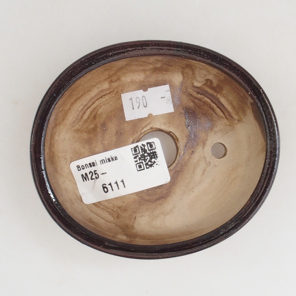 Ciotola per bonsai in ceramica 10 x 8,5 x 4 cm, marrone