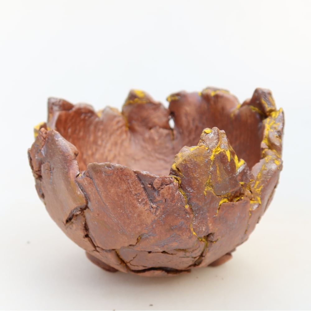 Conchiglia in ceramica 11 x 10 x 7 cm, colore giallo