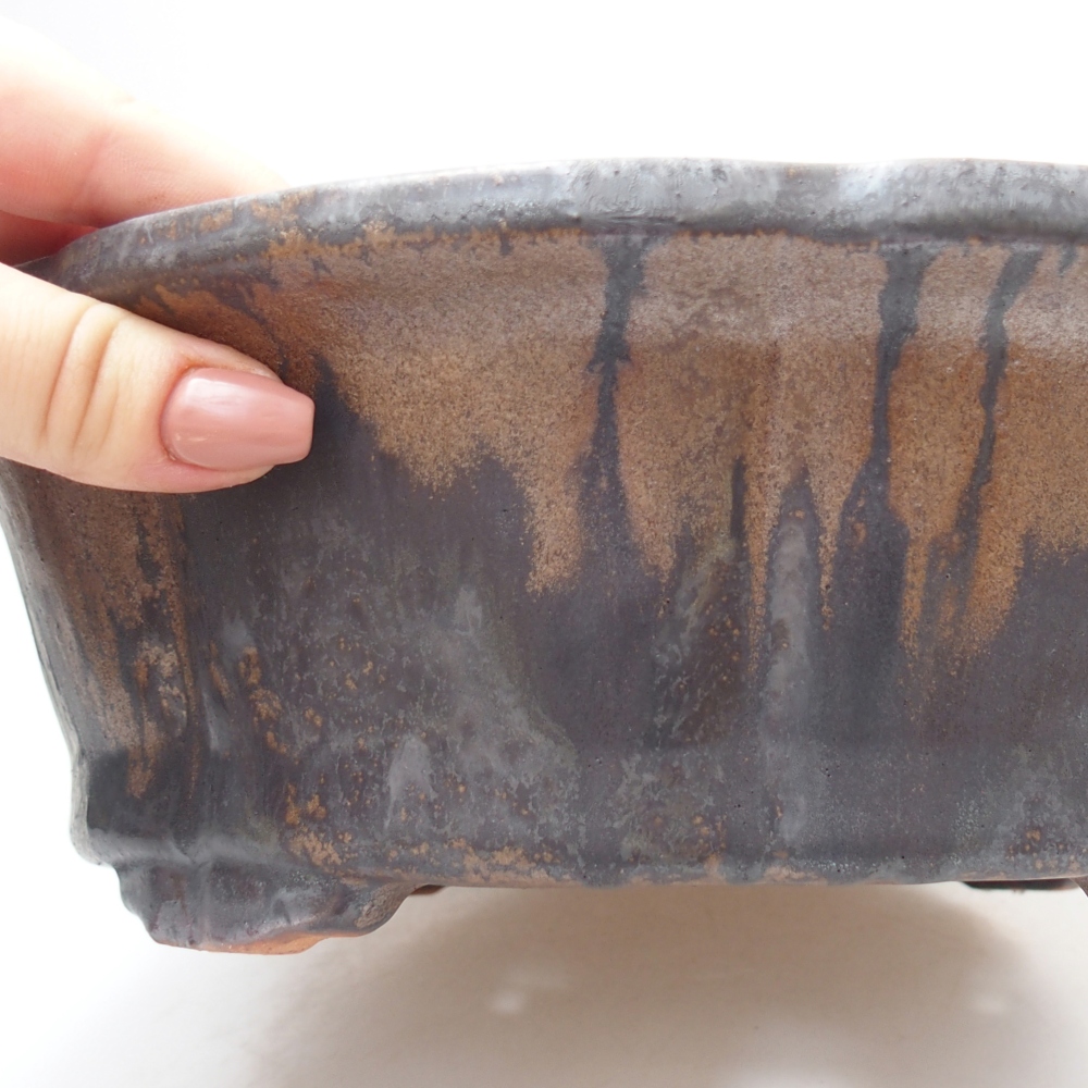 Ciotola per bonsai in ceramica 26,5 x 26,5 x 8 cm, marrone