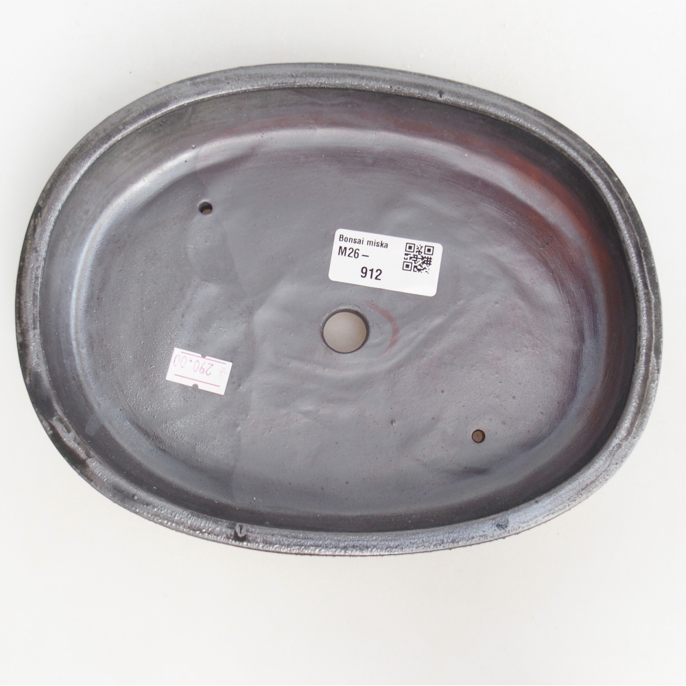 Ciotola per bonsai in ceramica 22 x 17 x 4 cm, nero