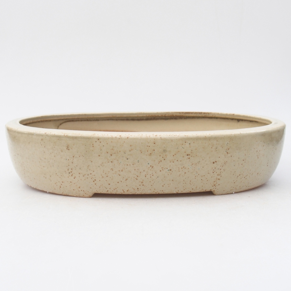 Ciotola bonsai in ceramica 27 x 21 x 5,5 cm, colore beige