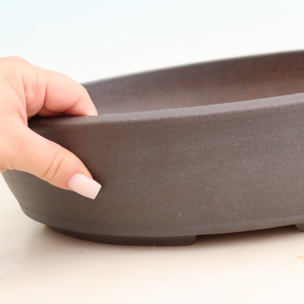 Vaso da bonsai in ceramica 37,5 x 30,5 x 8 cm, colore marrone