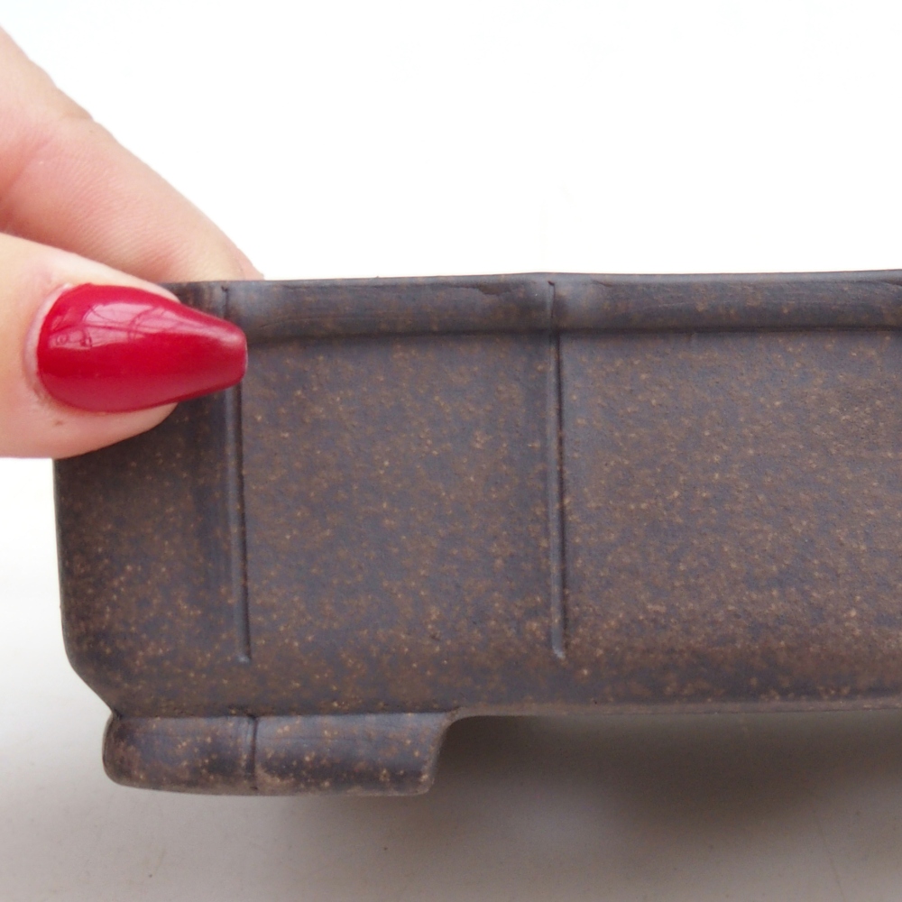 Ciotola per bonsai in ceramica 15 x 10,5 x 5 cm, colore marrone ocra