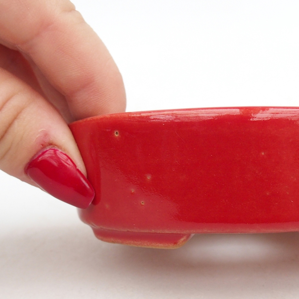 Ciotola bonsai in ceramica 26 x 26 x 8 cm, colore rosso