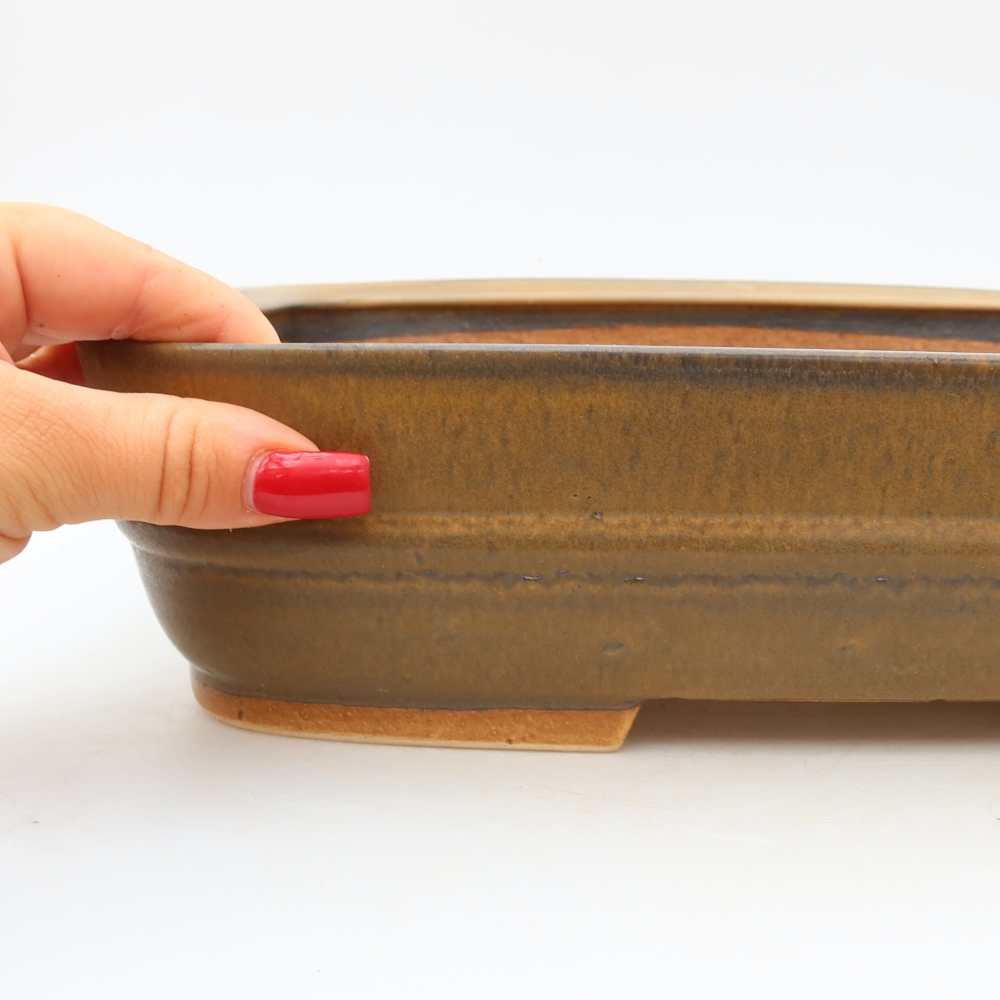 Vaso da bonsai in ceramica 30 x 24,5 x 7,5 cm, colore marrone