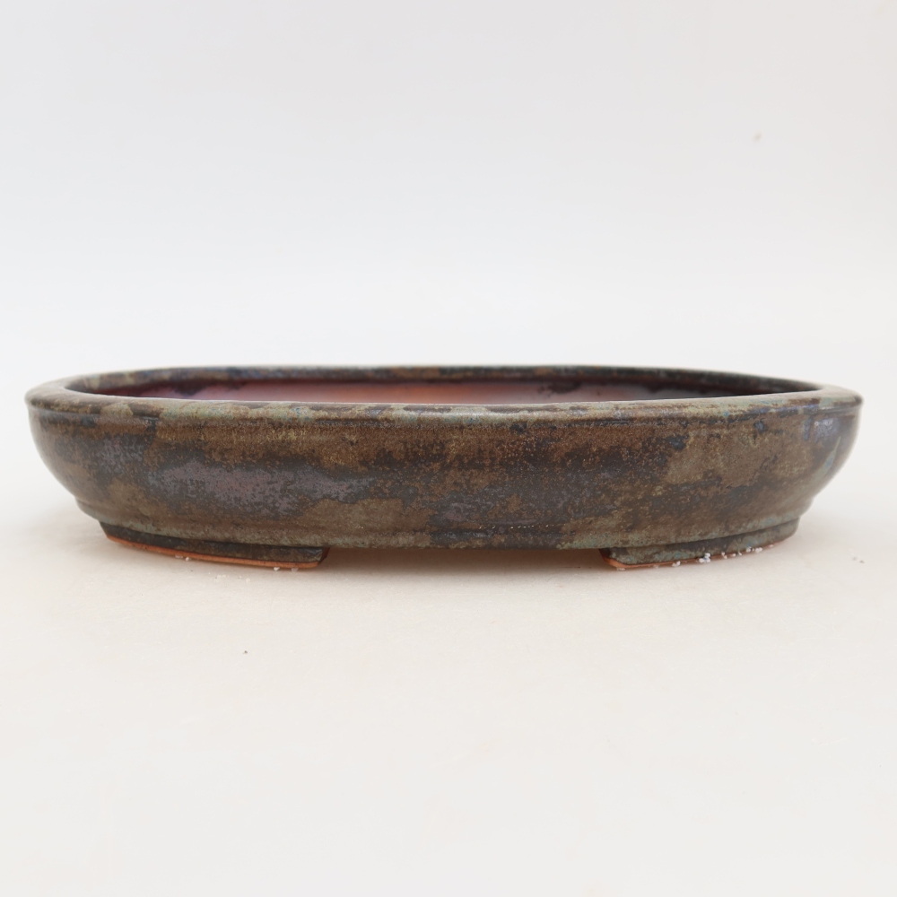 Ciotola per bonsai in ceramica 24,5 x 20 x 4 cm, marrone