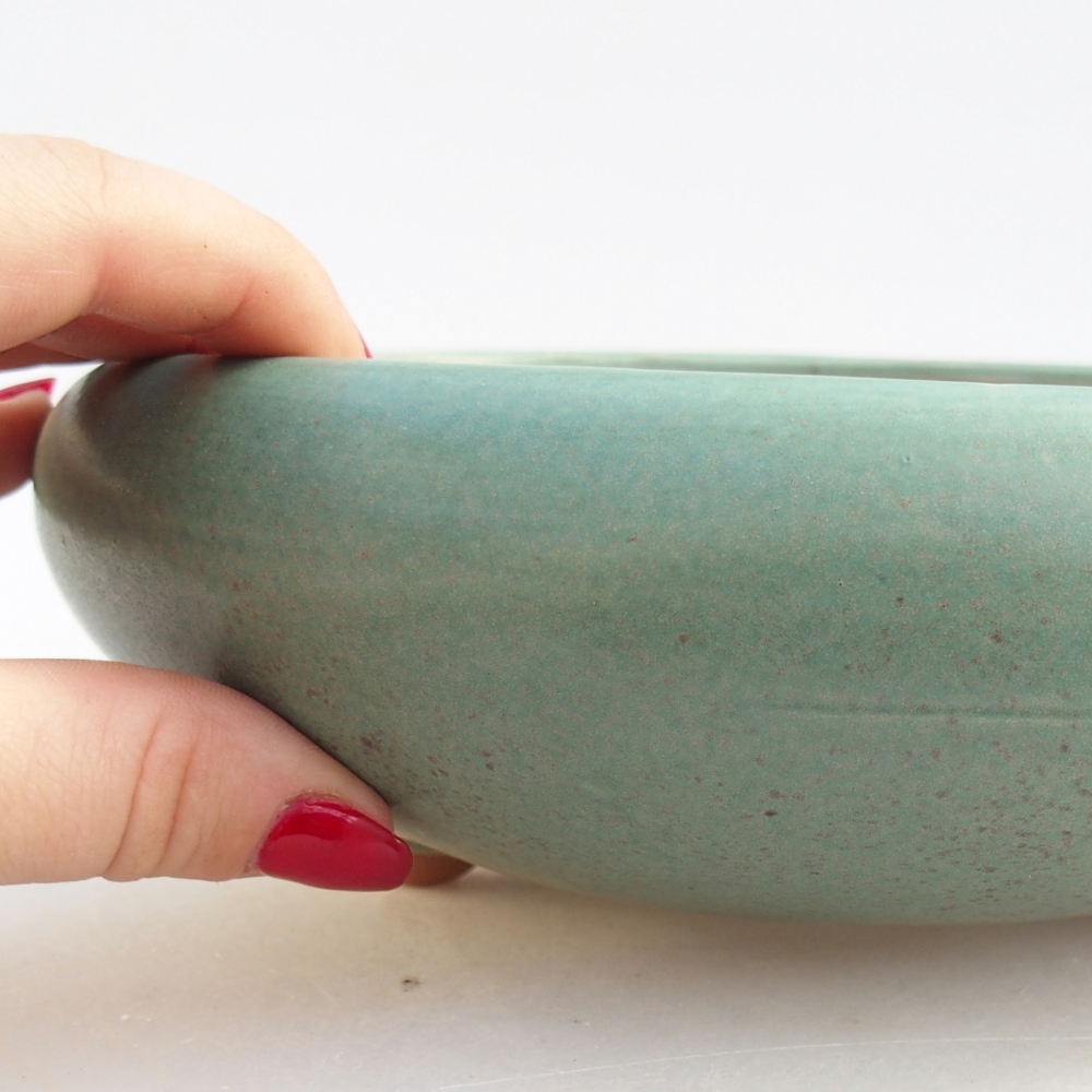 Ciotola bonsai in ceramica 21 x 21 x 7,5 cm, verde