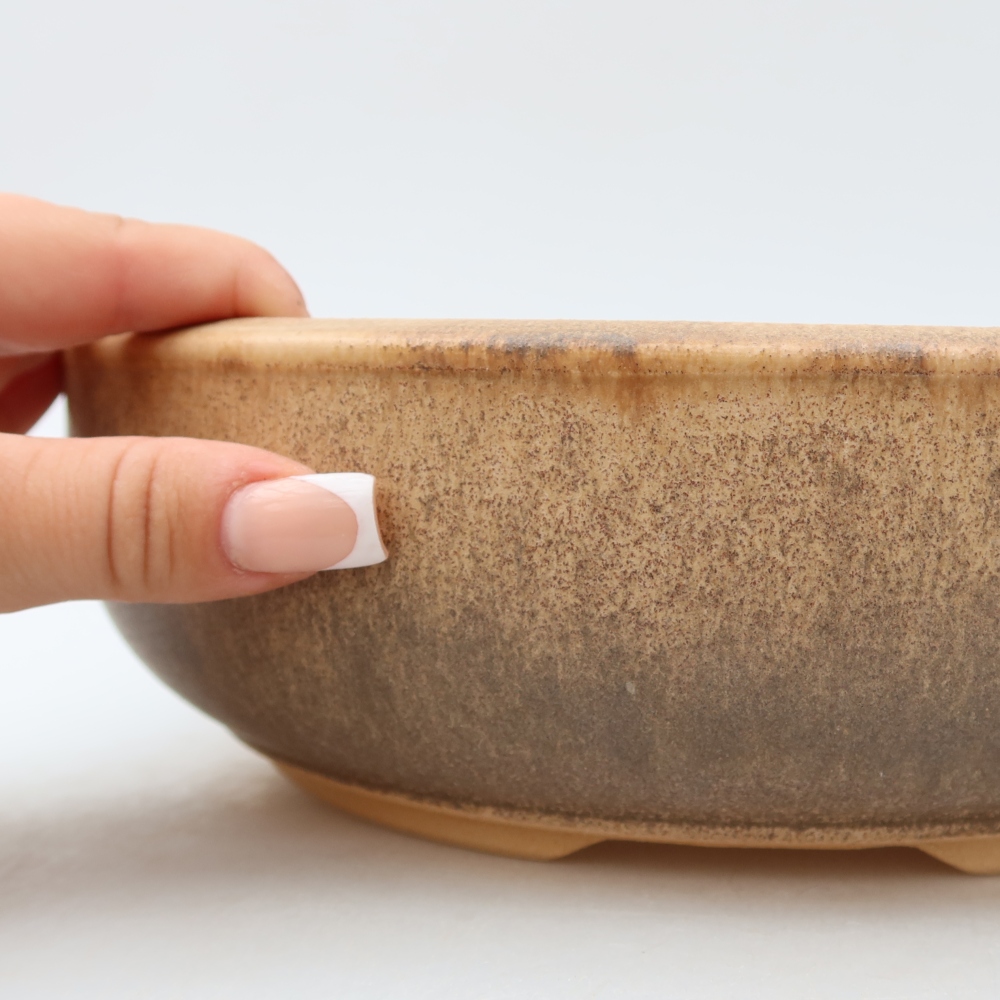 Vaso da bonsai in ceramica 26 x 26 x 7,5 cm, colore marrone