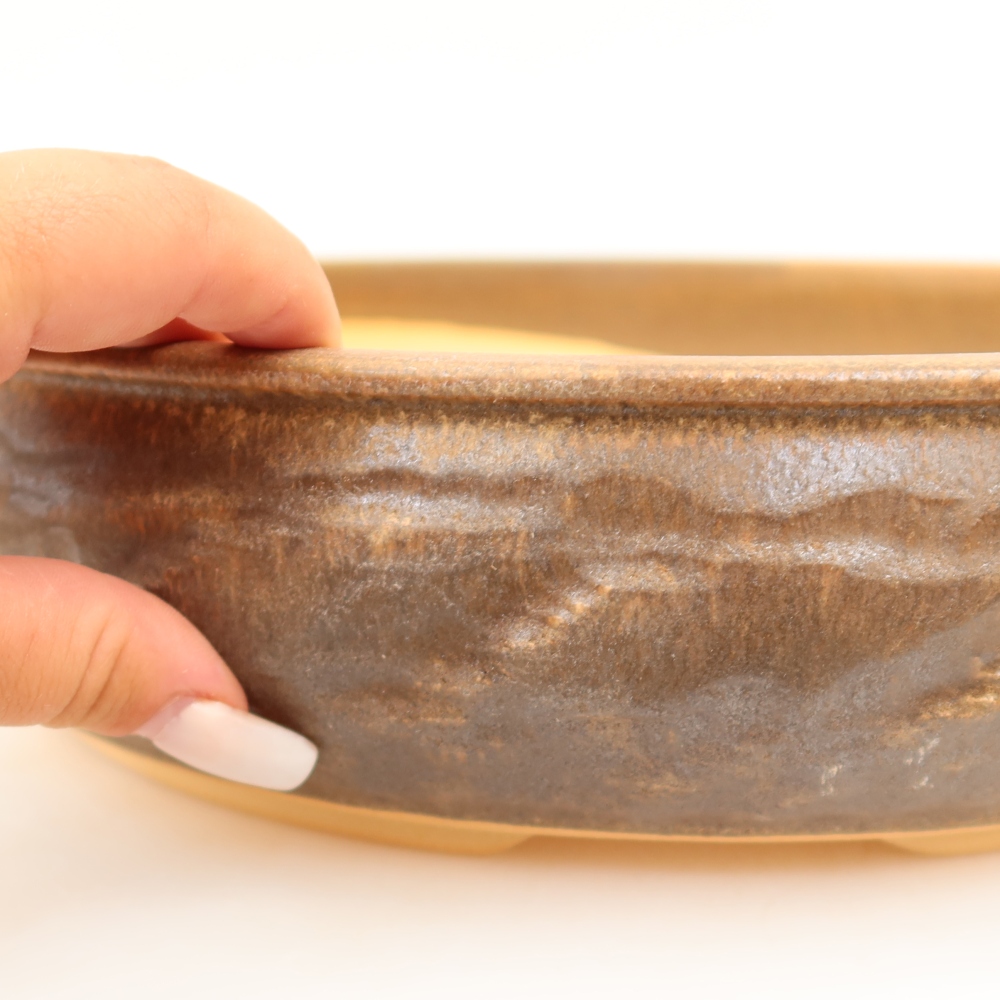 Vaso da bonsai in ceramica 31 x 31 x 7,5 cm, colore marrone