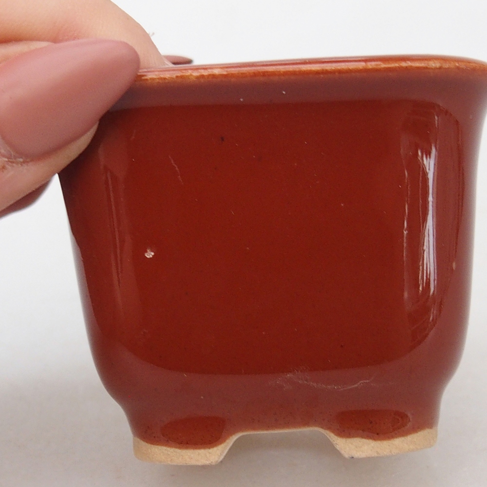 Ciotola per bonsai in ceramica 6,5 x 6,5 x 4,5 cm, marrone