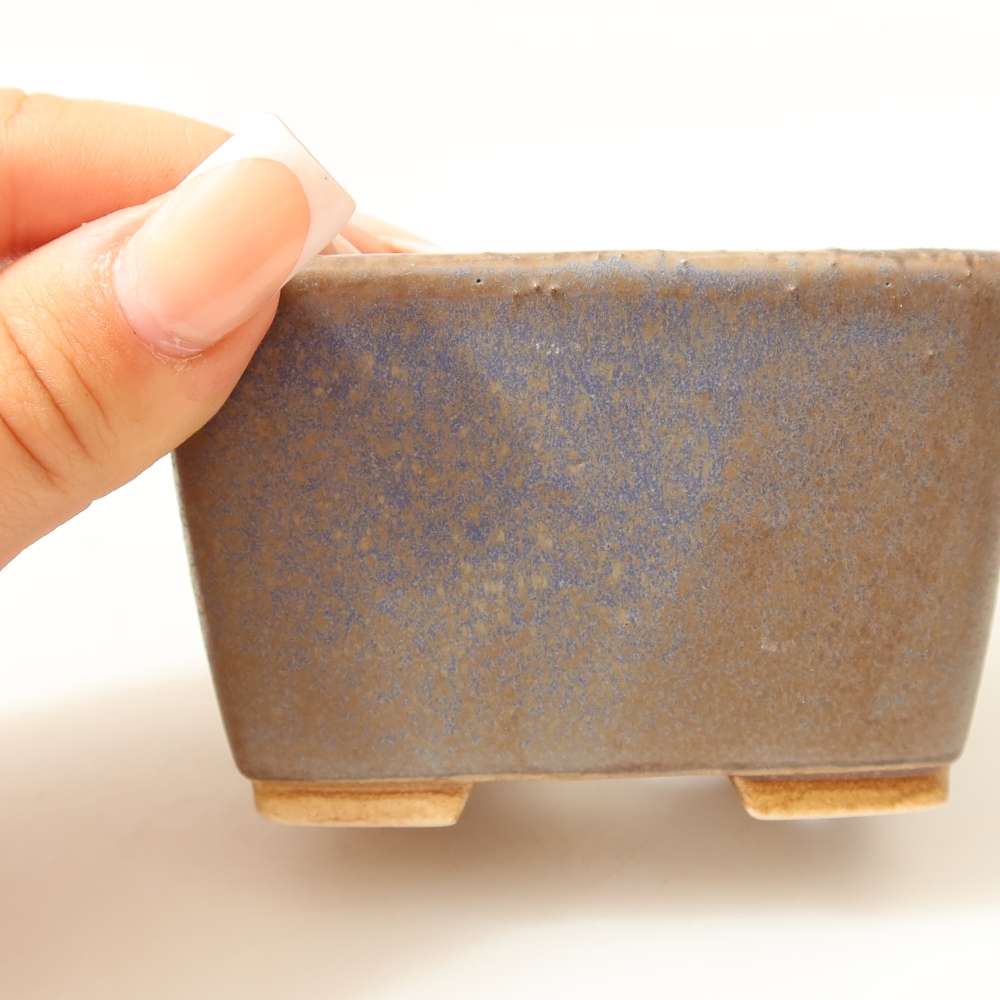 Ciotola bonsai in ceramica 8,5 x 8,5 x 5,5 cm, colore blu