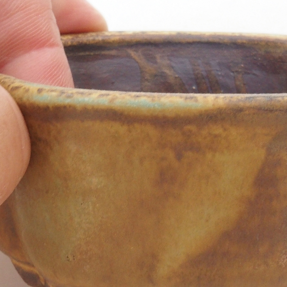 Ciotola per bonsai in ceramica 10 x 8,5 x 4 cm, marrone