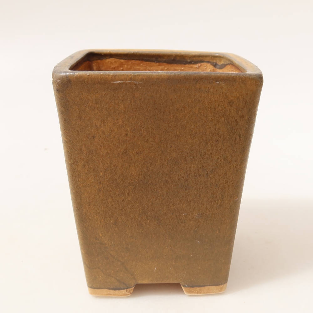 Vaso da bonsai in ceramica 8,5 x 8,5 x 10,5 cm, colore marrone