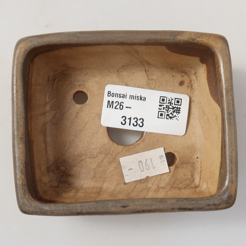 Ciotola per bonsai in ceramica 9,5 x 7,5 x 3,5 cm, marrone