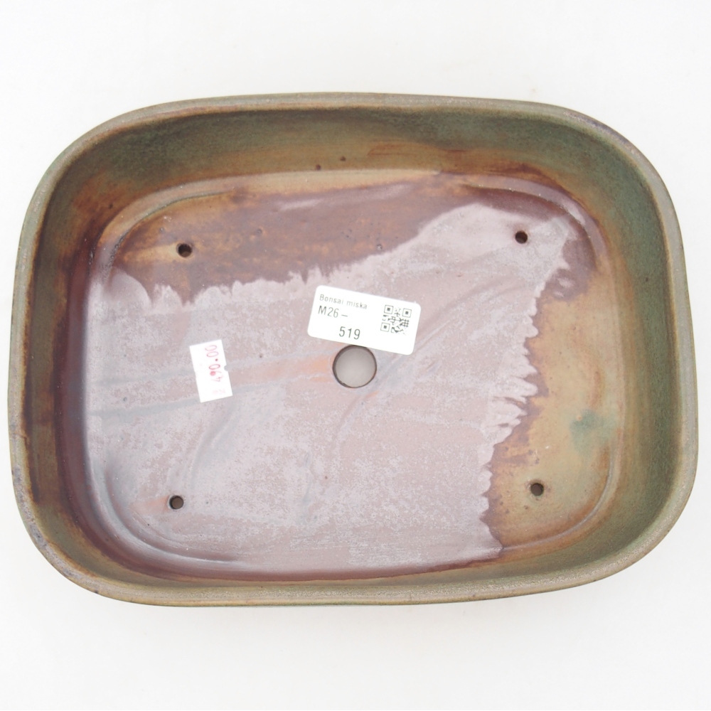 Ciotola per bonsai in ceramica 22,5 x 17 x 6 cm, verde