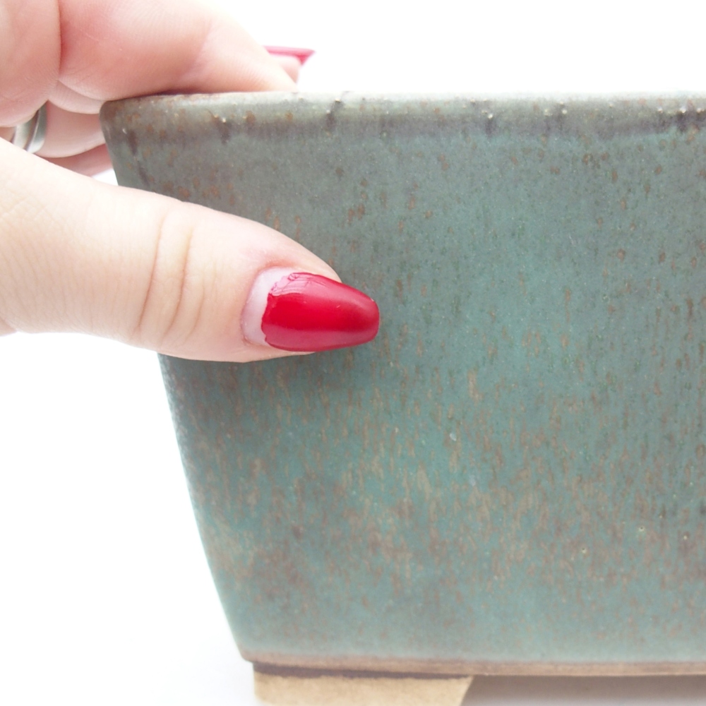 Ciotola per bonsai in ceramica 16 x 16 x 10 cm, verde