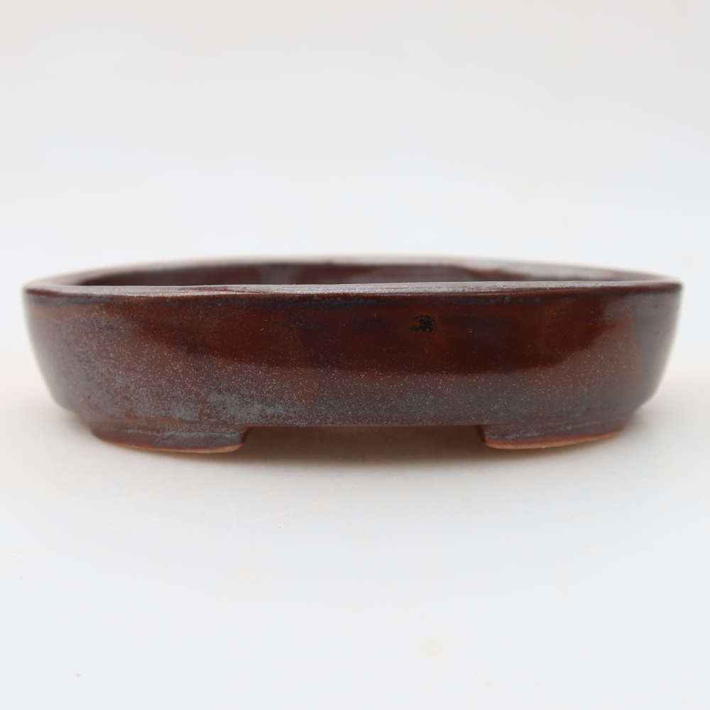 Ciotola per bonsai in ceramica 12 x 9,5 x 2,5 cm, marrone