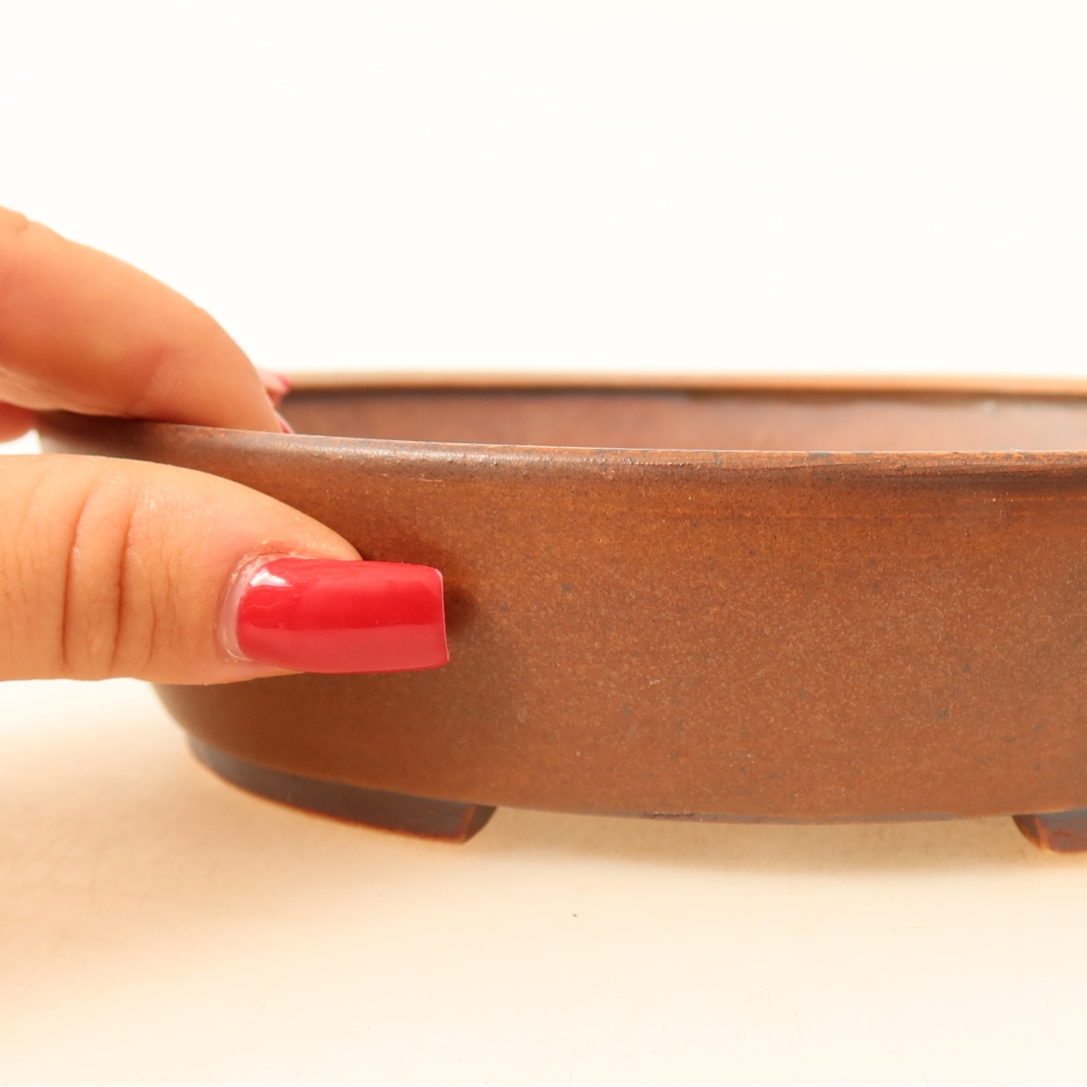 Ciotola per bonsai in ceramica 18,5 x 16,5 x 4,5 cm, marrone