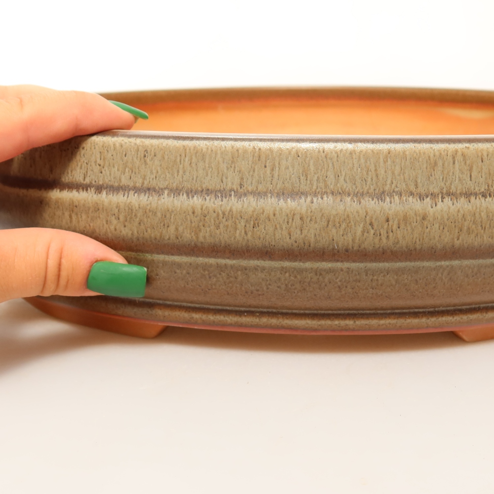 Ciotola in ceramica  33 x 33 x 7,5 cm, colore marrone