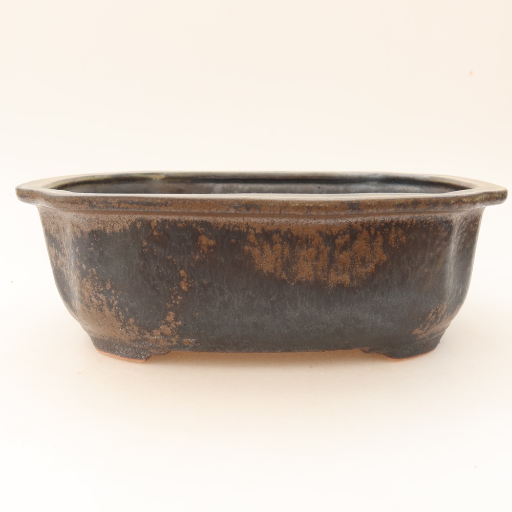 Vaso da bonsai in ceramica 22,5 x 17,5 x 7,5 cm, colore marrone