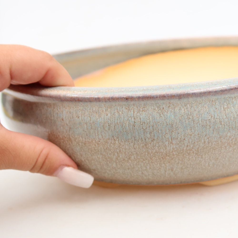 Vaso da bonsai in ceramica 27 x 27 x 7,5 cm, colore grigio