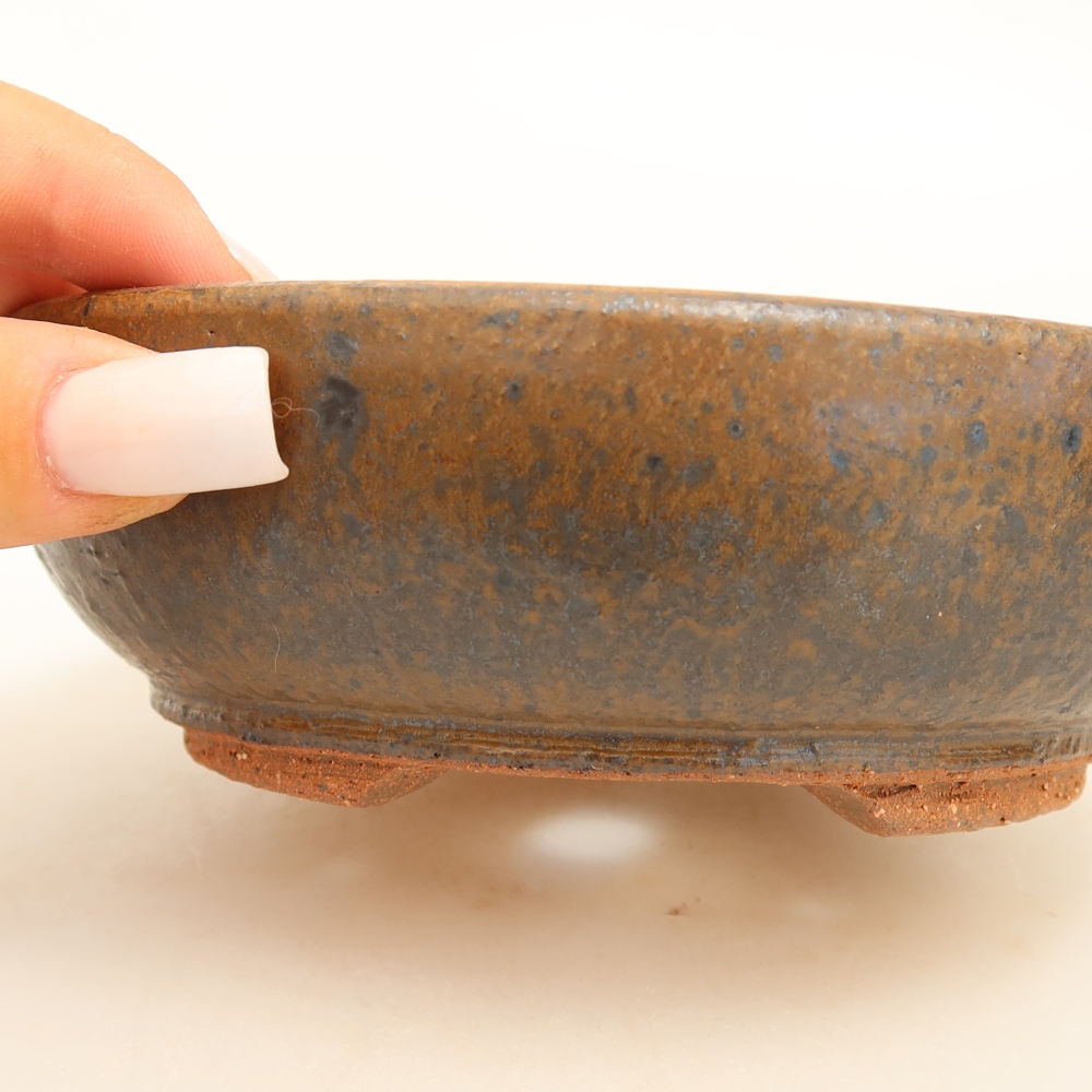Vaso per bonsai in ceramica 14,5 x 14,5 x 4,5 cm, colore marrone