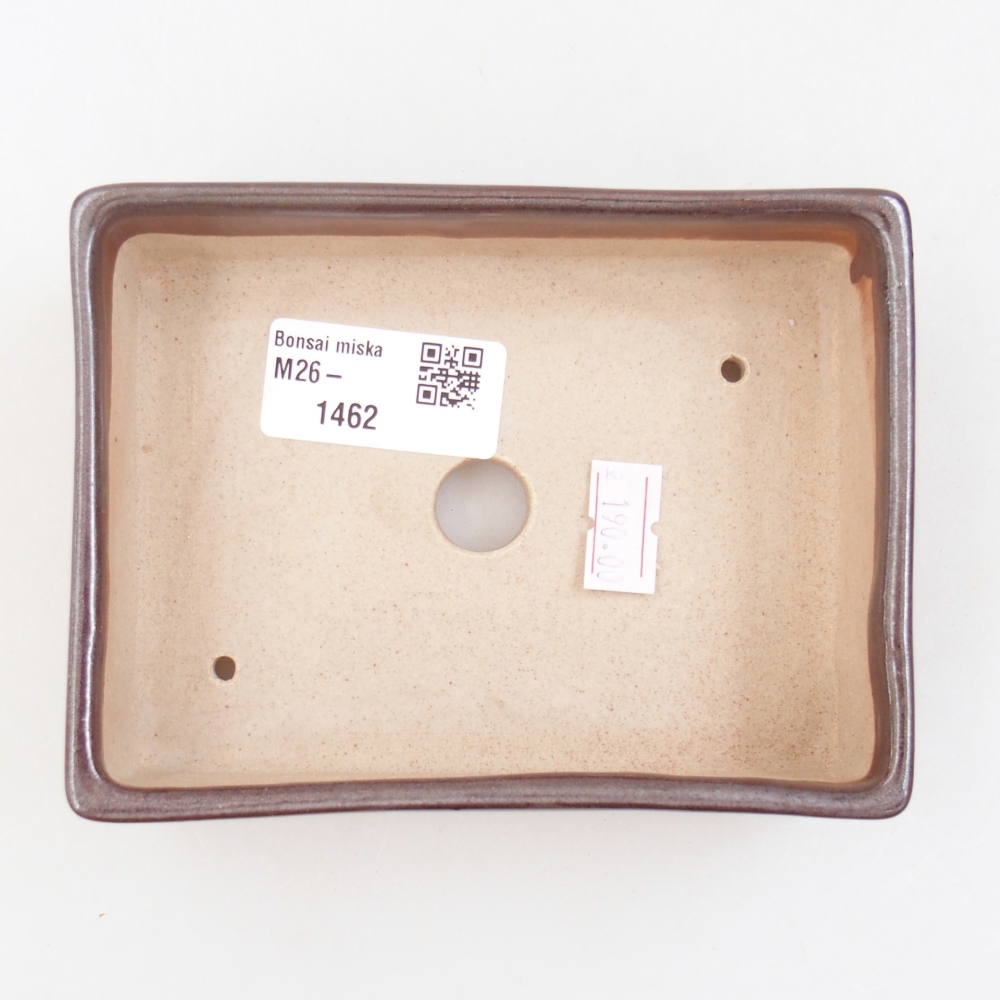 Ciotola per bonsai in ceramica 13 x 9,5 x 4 cm, marrone
