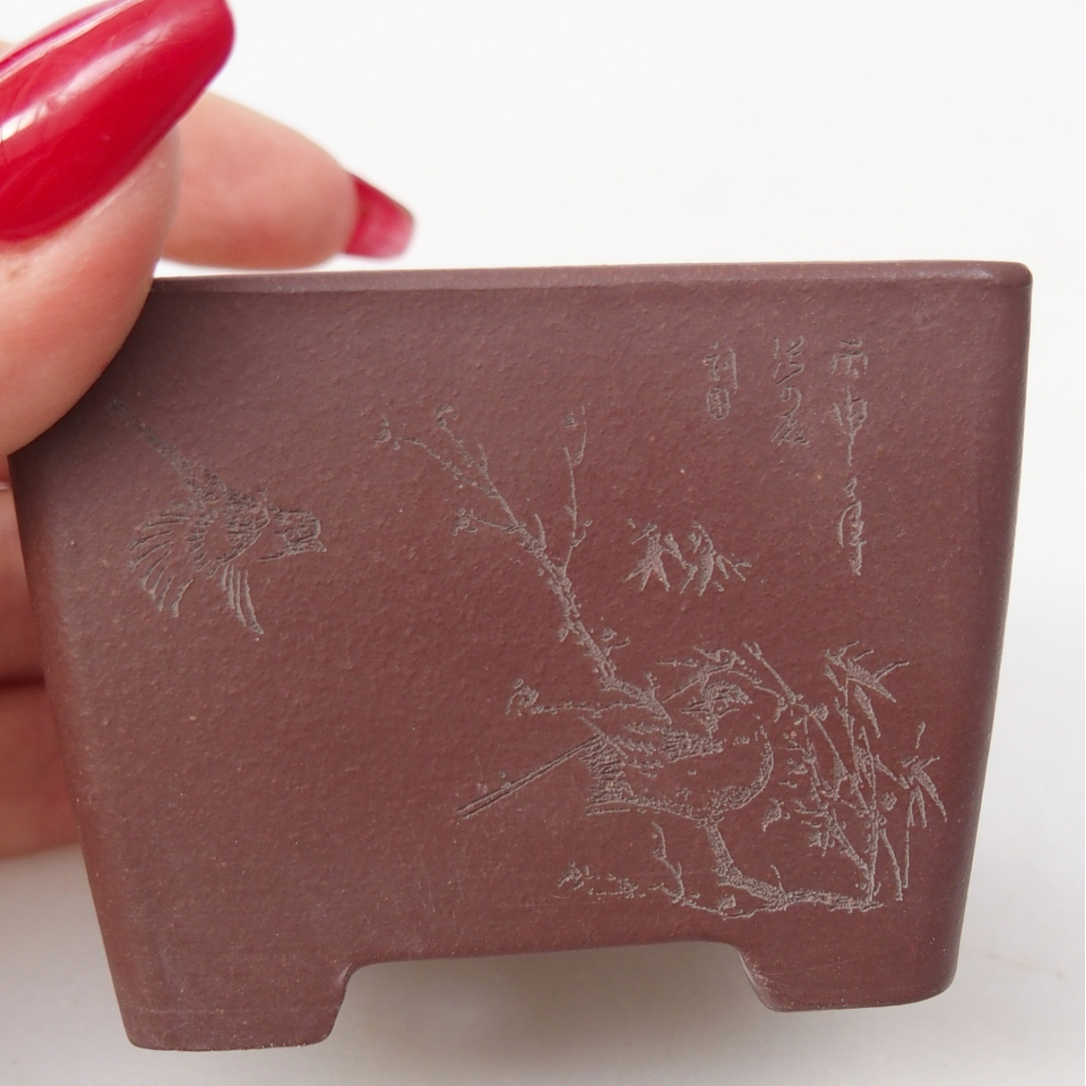 Ciotola per mini bonsai 6 x 6 x 4,5 cm, marrone