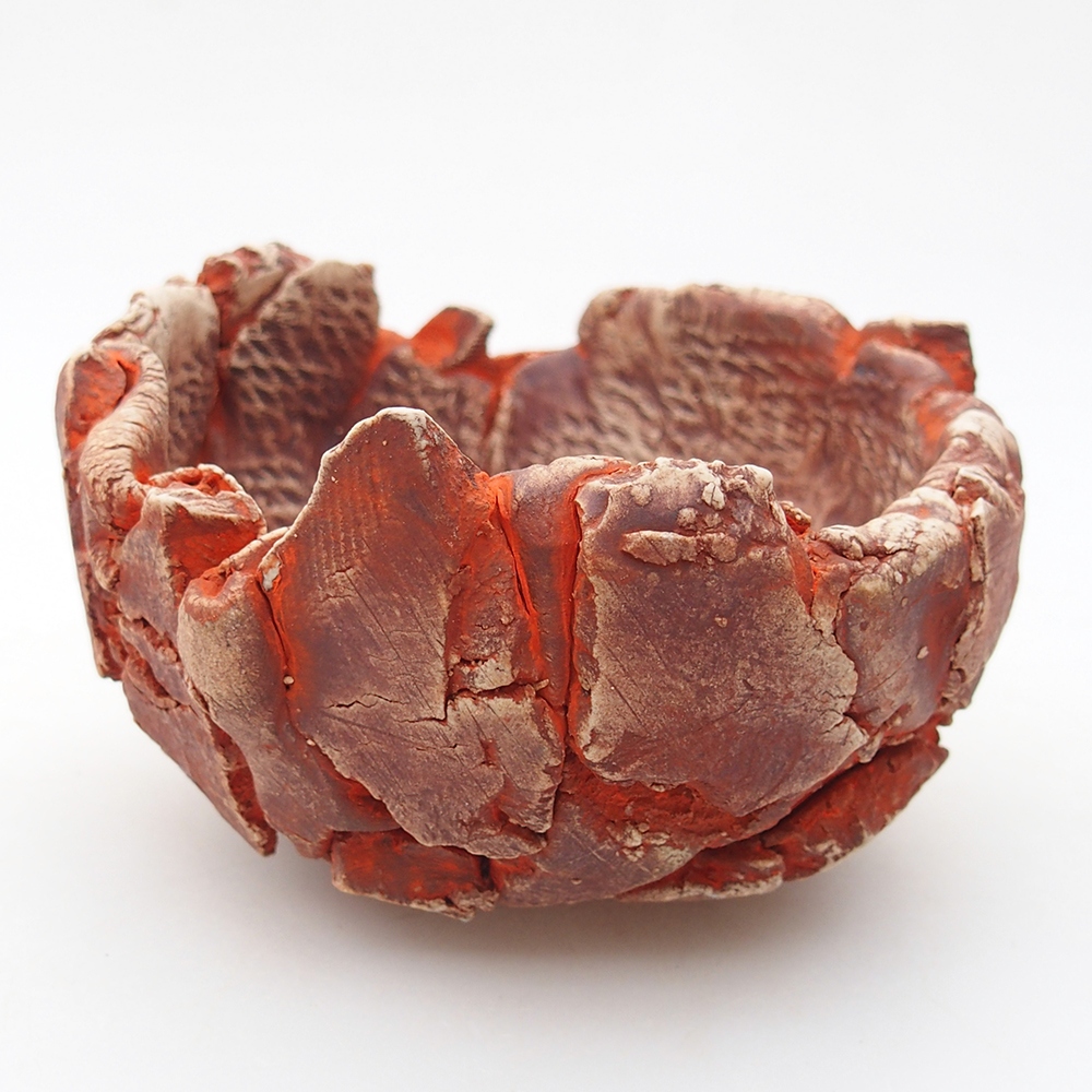 Conchiglia in ceramica 11 x 11 x 6,5 cm , colore arancione