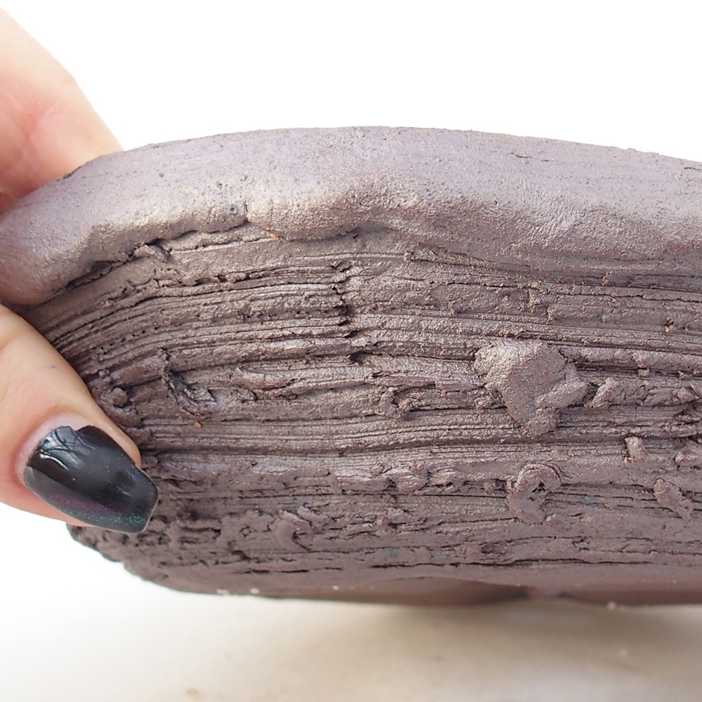 Ciotola bonsai in ceramica 17 x 17 x 5,5 cm, colore metallo