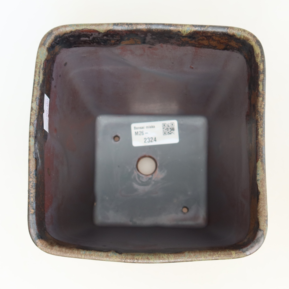 Ciotola per bonsai in ceramica 14 x 14 x 15 cm, marrone
